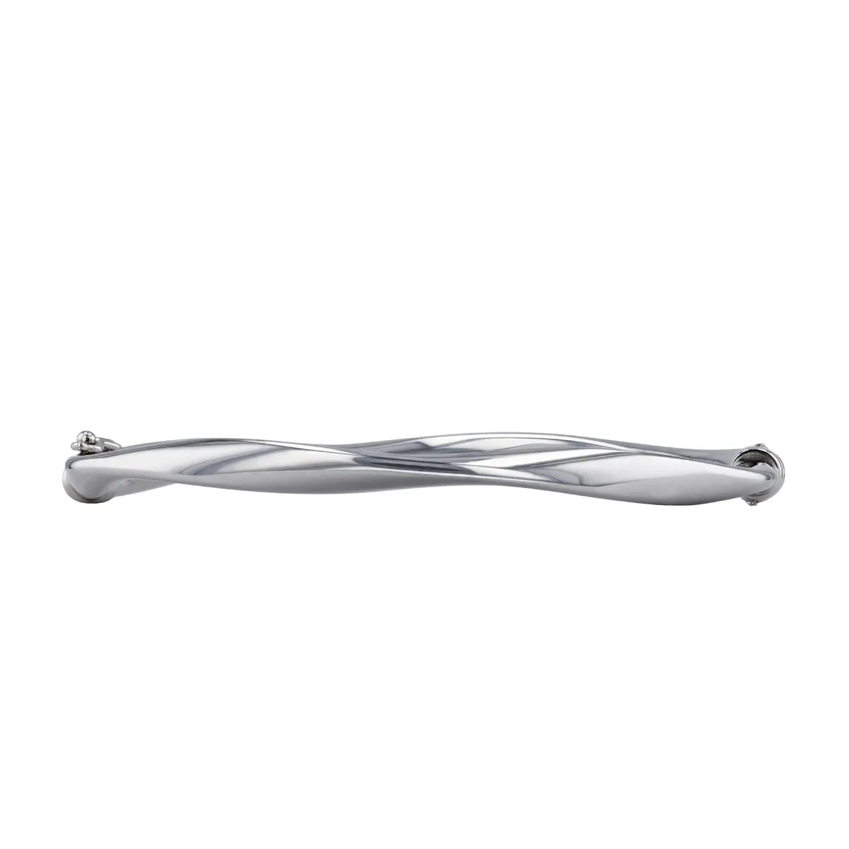 Soleil Collection Wave Bangle | 9K Solid White Gold