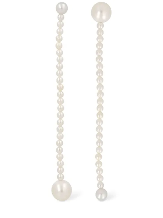 Sophie Bille Brahe   Corinne Grande 14k gold &amp; pearl earrings 