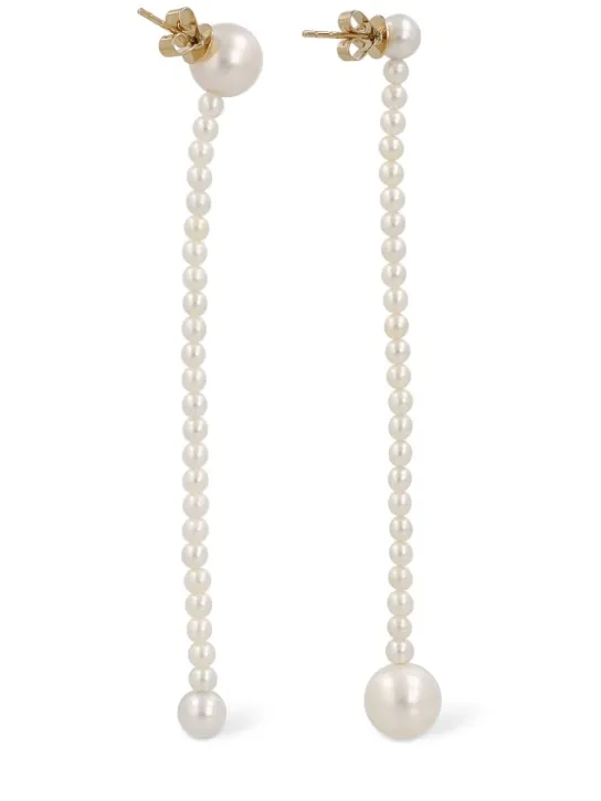 Sophie Bille Brahe   Corinne Grande 14k gold &amp; pearl earrings 