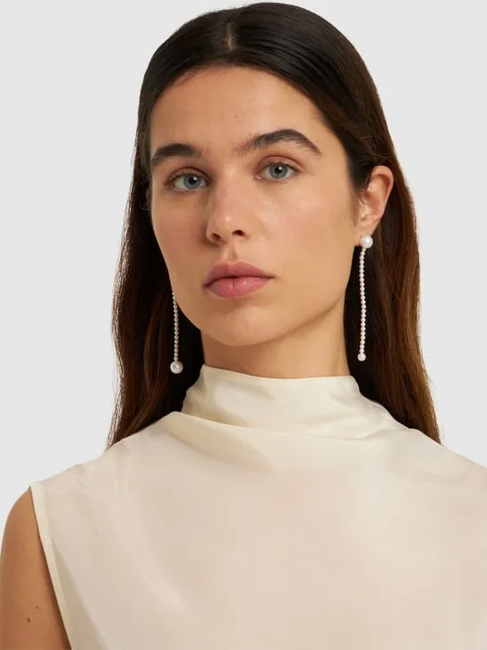 Sophie Bille Brahe   Corinne Grande 14k gold &amp; pearl earrings 