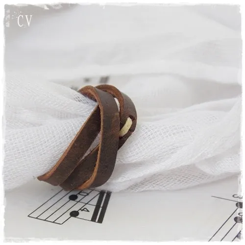 Triple Wrap Leather Ring