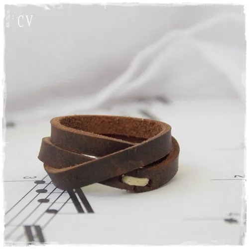 Triple Wrap Leather Ring