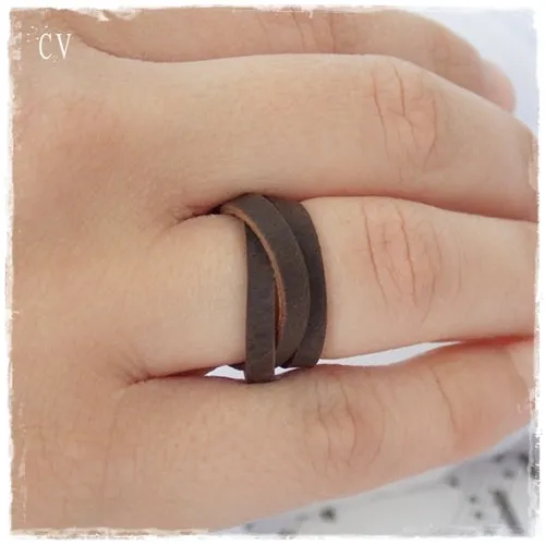 Triple Wrap Leather Ring