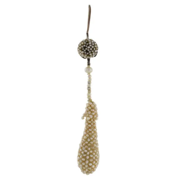 Victorian Sterling Natural Pavé Seed Pearl Teardrop Earrings