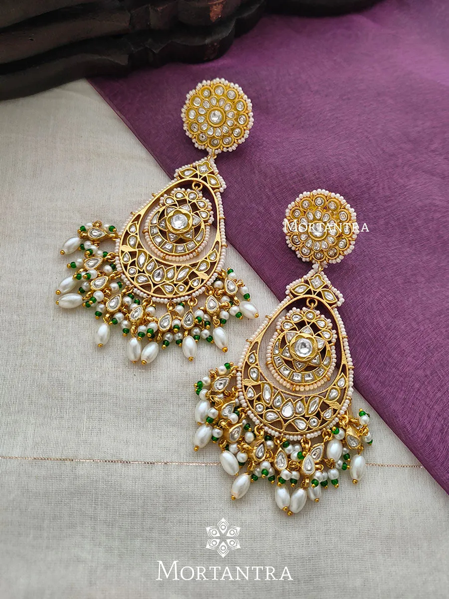 White Color Gold Plated Earrings - TR-EAR31