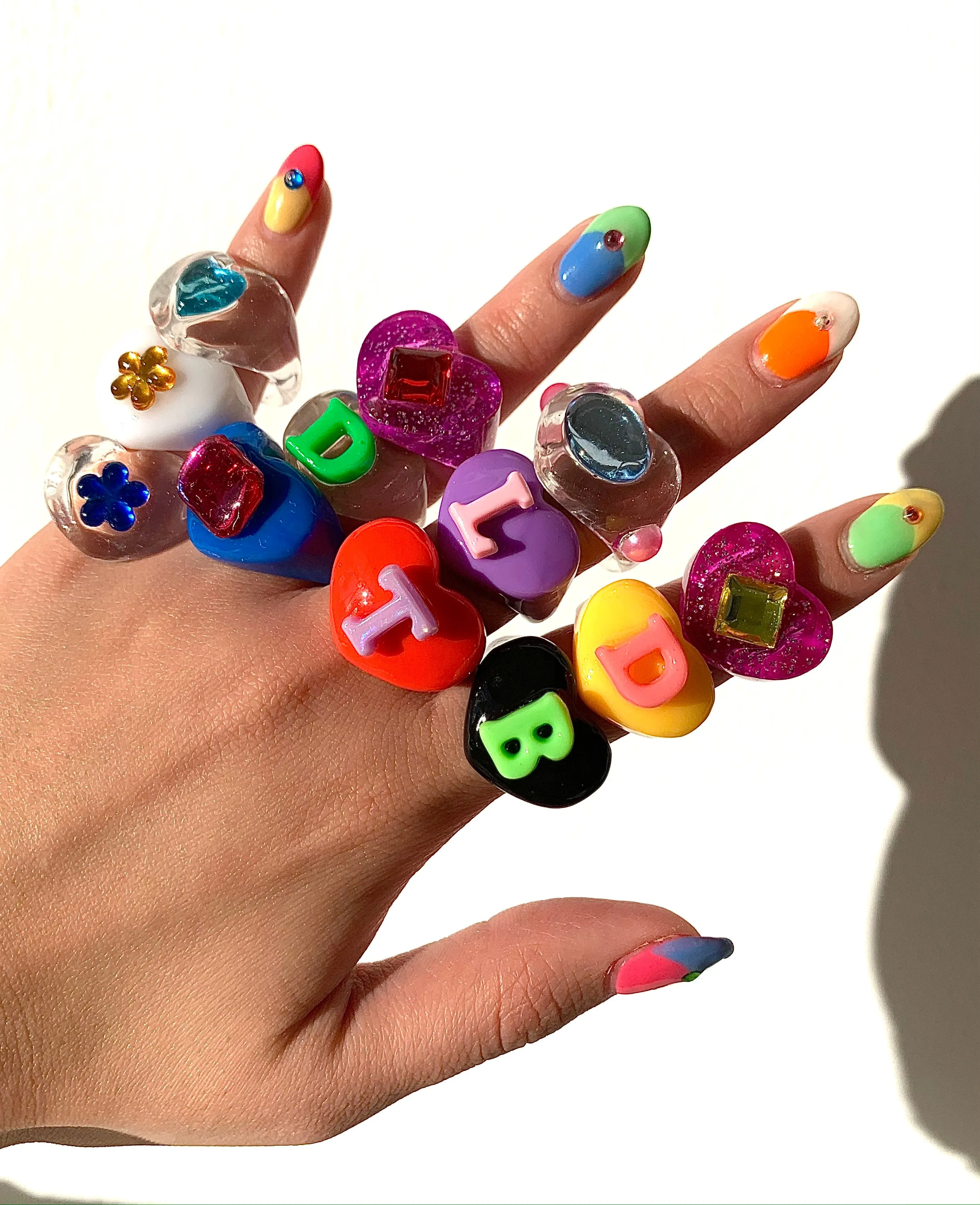 WHITE RAINBOW LUCKY RING
