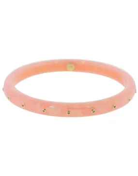 White Topaz Pink Bakelite Bangle