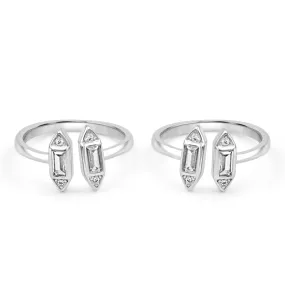 Zarkan Rowing Boat Silver Toe Rings