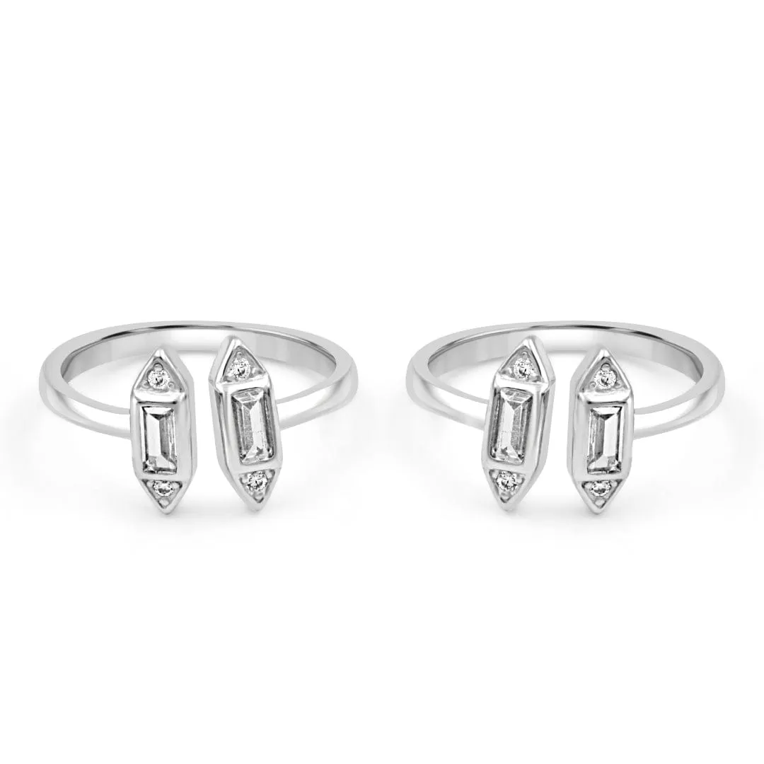 Zarkan Rowing Boat Silver Toe Rings
